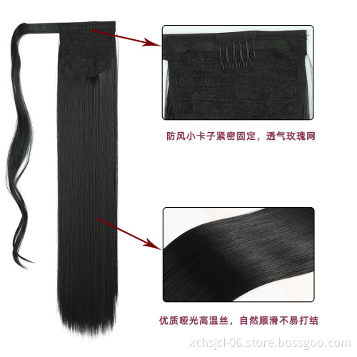 Velcro Pony Tail Matte Long Straight Hair Wig Velcro Pony Tail Spot Wholesale